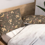 Secret Garden Spring Birds - Forest Green Pillow Sham Gallery Image 2
