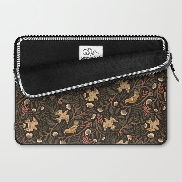 Secret Garden Spring Birds - Forest Green Laptop Sleeve Gallery Image 2