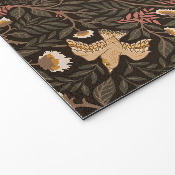 Secret Garden Spring Birds - Forest Green Welcome Mat Gallery Image 2