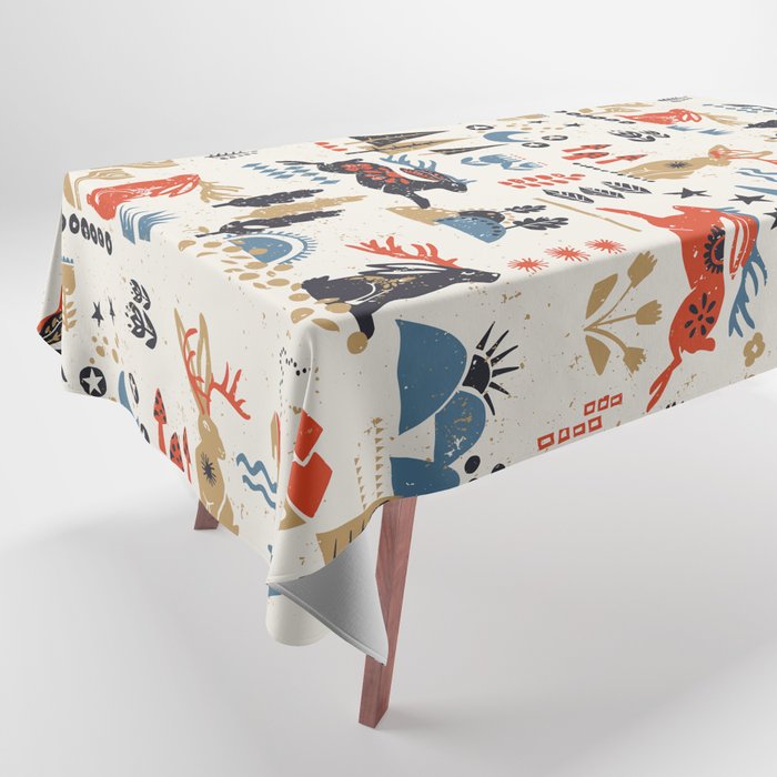 Happy nordic Wolpertinger light Tablecloth Gallery Image 1