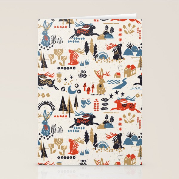 Happy nordic Wolpertinger light Stationery Card Gallery Image 2