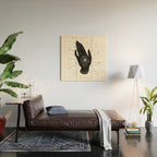 Mystic Hand with Eye - Black and Gold Ink Wood Wall Art Gallery Image 2