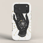 Mystic Hand with Eye - Black and Gold Ink iPhone Case Gallery Image 3