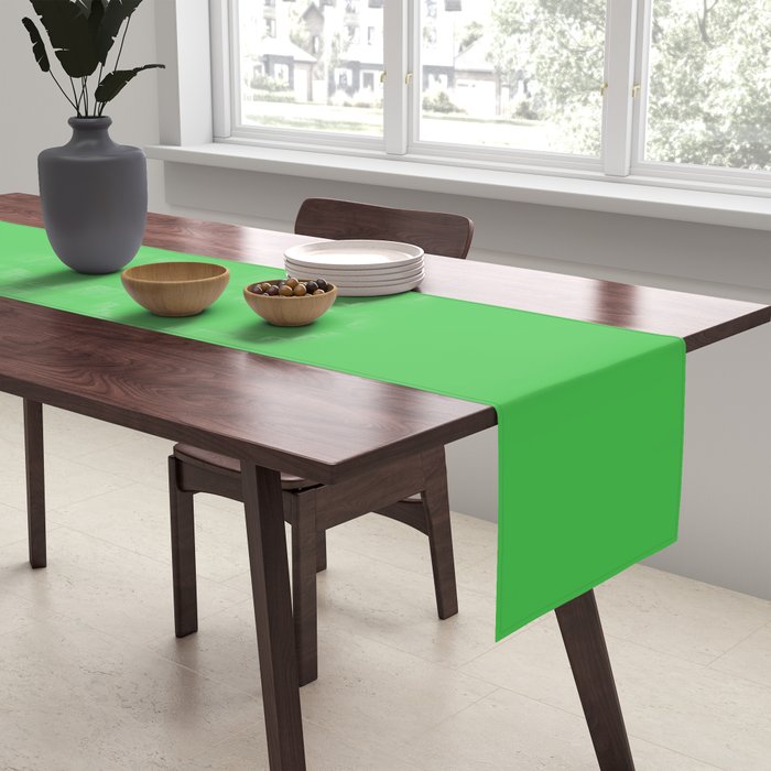 Solid Bright Kelly Green Color Table Runner Gallery Image 2