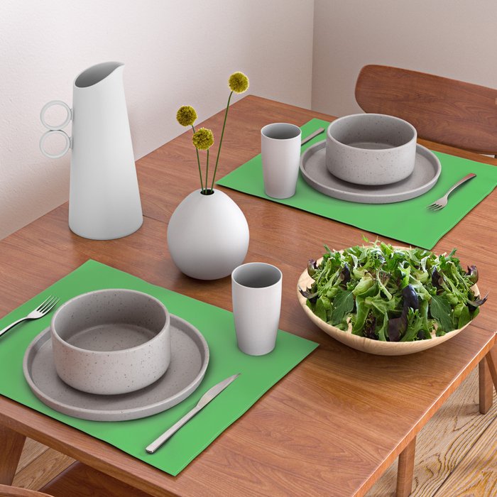 Solid Bright Kelly Green Color Placemat Gallery Image 2