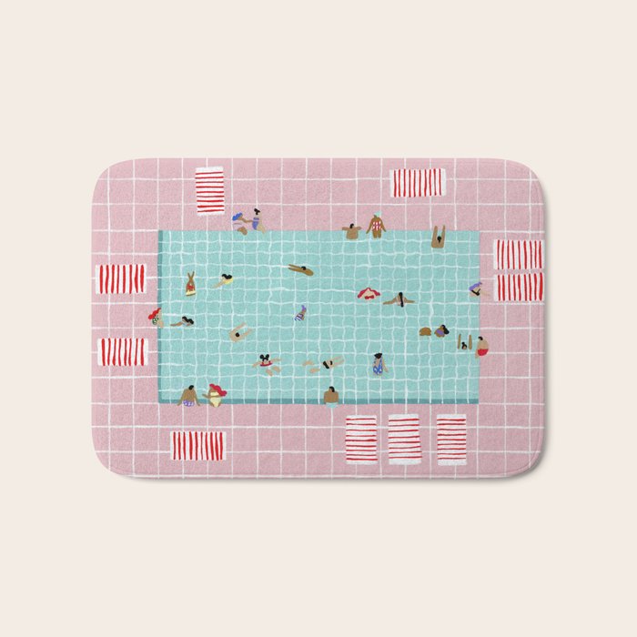 Pink Tiles Bath Mat Gallery Image 1