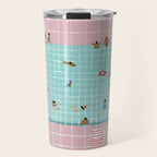 Pink Tiles Travel Mug Gallery Image 1