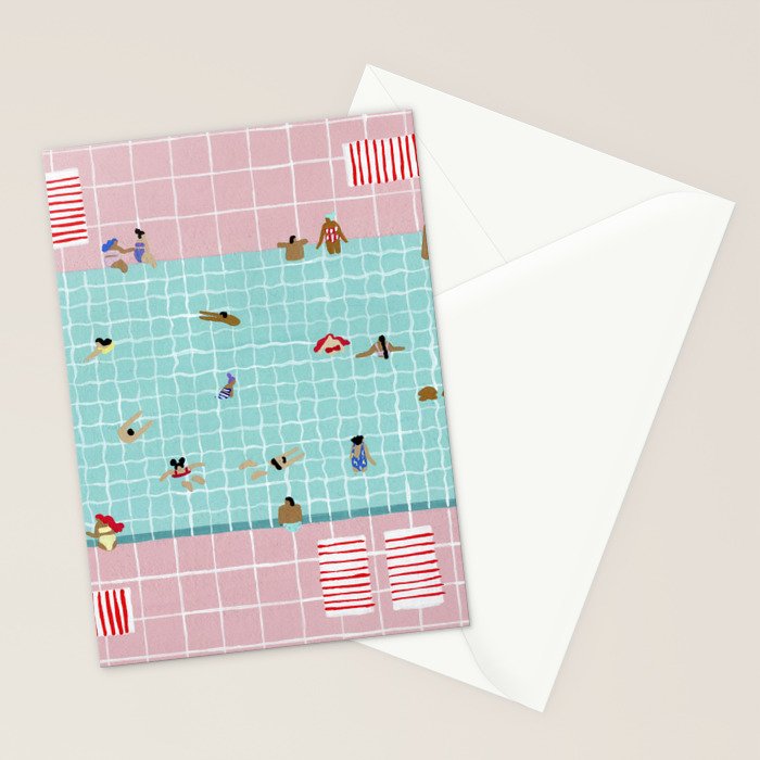 Pink Tiles Stationery Card Gallery Image 2