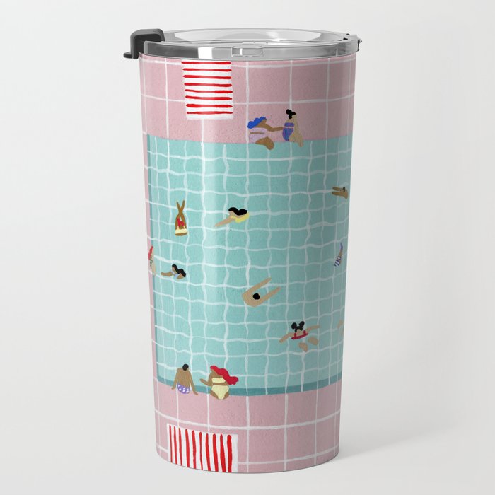 Pink Tiles Travel Mug Gallery Image 3