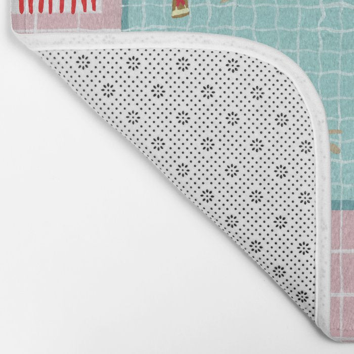 Pink Tiles Bath Mat Gallery Image 2