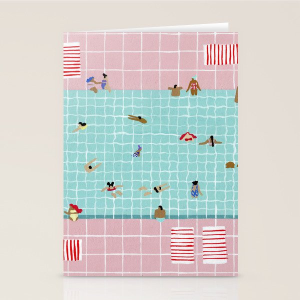 Pink Tiles Stationery Card Gallery Image 2