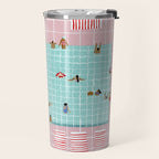 Pink Tiles Travel Mug Gallery Image 2