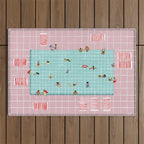 Pink Tiles Outdoor Rug Gallery Image 1