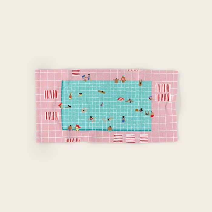 Pink Tiles Bath Towel Gallery Image 1