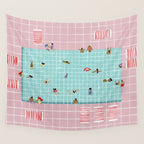 Pink Tiles Wall Tapestry Gallery Image 4