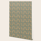 William Morris Vintage Pimpernel Peach Blue Green  Wallpaper Gallery Image 2