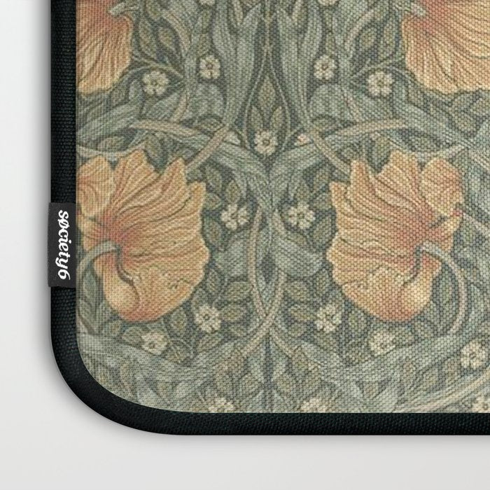 William Morris Vintage Pimpernel Peach Blue Green  Laptop Sleeve Gallery Image 3
