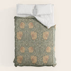 William Morris Vintage Pimpernel Peach Blue Green  Duvet Cover Gallery Image 6