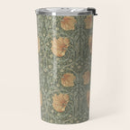 William Morris Vintage Pimpernel Peach Blue Green  Travel Mug Gallery Image 2