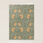 William Morris Vintage Pimpernel Peach Blue Green  Stationery Card Gallery Image 2