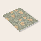 William Morris Vintage Pimpernel Peach Blue Green  Notebook Gallery Image 2