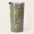 William Morris Vintage Pimpernel Peach Blue Green  Travel Mug Gallery Image 3