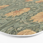 William Morris Vintage Pimpernel Peach Blue Green  Bath Mat Gallery Image 3