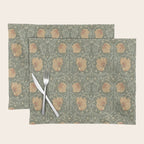 William Morris Vintage Pimpernel Peach Blue Green  Placemat Gallery Image 1