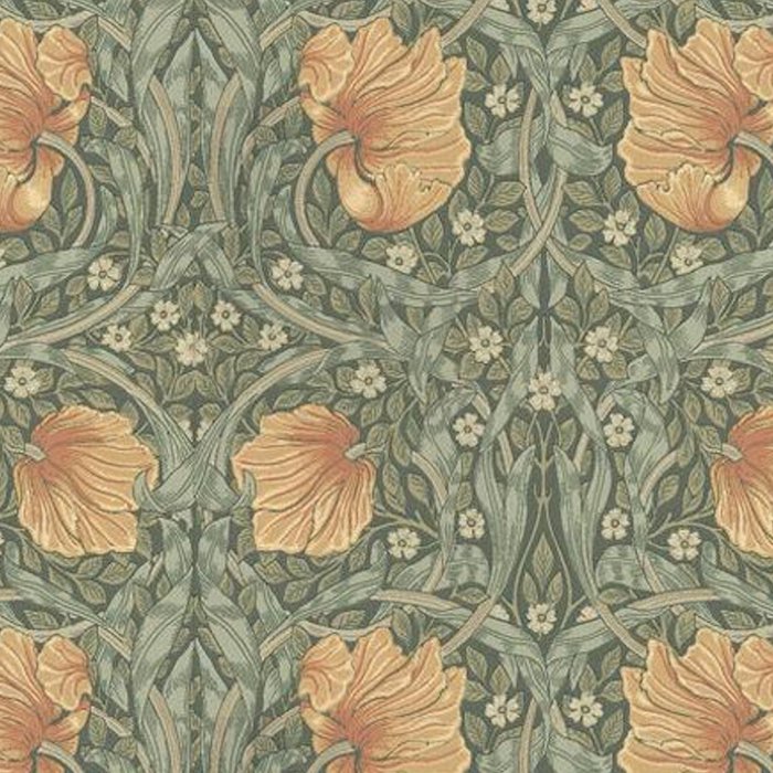 William Morris Vintage Pimpernel Peach Blue Green  Coffee Mug Gallery Image 2