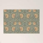 William Morris Vintage Pimpernel Peach Blue Green  Welcome Mat Gallery Image 1