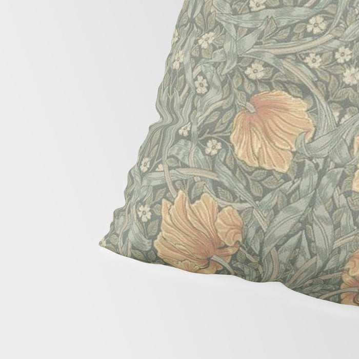 William Morris Vintage Pimpernel Peach Blue Green  Pillow Sham Gallery Image 4