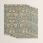 William Morris Vintage Pimpernel Peach Blue Green  Wrapping Paper Gallery Image 3