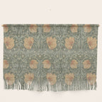 William Morris Vintage Pimpernel Peach Blue Green  Wall Hanging Gallery Image 1