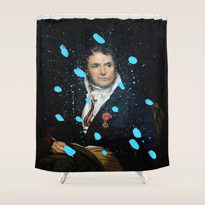 Brutalized Portrait of a Gentleman 1 Shower Curtain Gallery Image 1