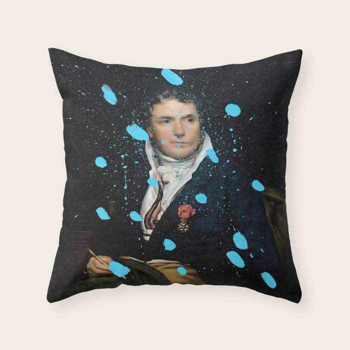 Brutalized Portrait of a Gentleman 1 Throw Pillow Gallery Image 1