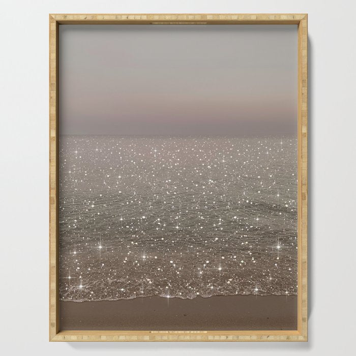 Beach Ocean Glitter Serving Tray Gallery Image 1