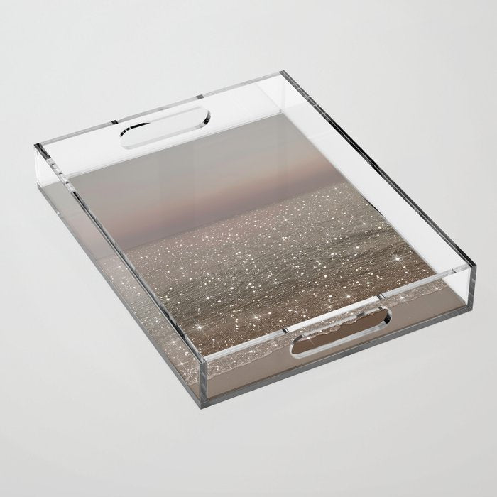 Beach Ocean Glitter Acrylic Tray Gallery Image 1