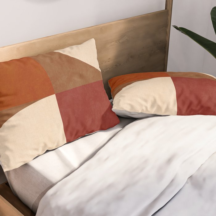 abstract retro shapes earthy 13 Pillow Sham Gallery Image 2