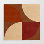 abstract retro shapes earthy 13 Wood Wall Art Gallery Image 1