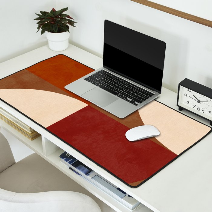 abstract retro shapes earthy 13 Desk Mat Gallery Image 2
