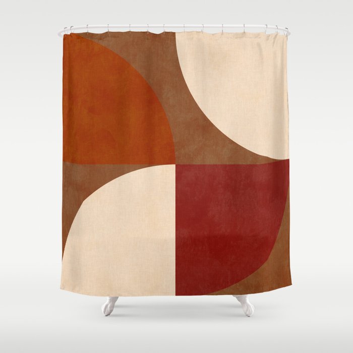 abstract retro shapes earthy 13 Shower Curtain Gallery Image 1
