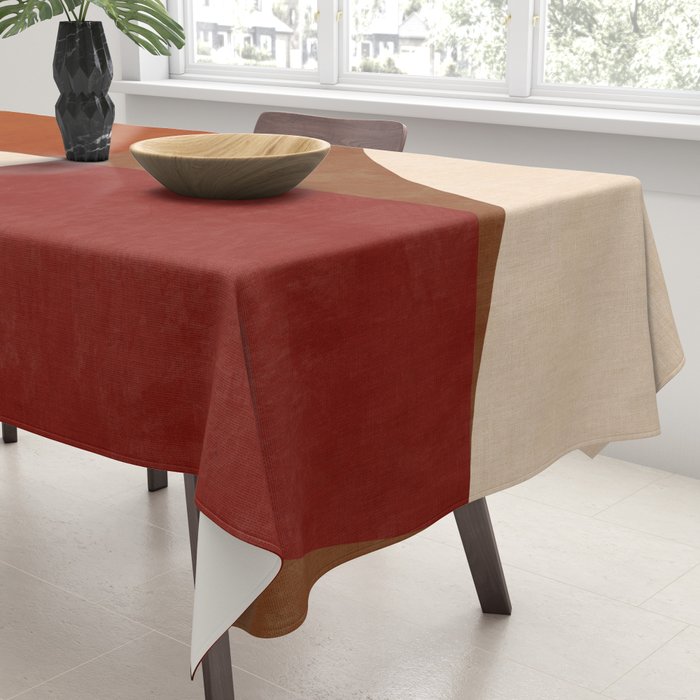 abstract retro shapes earthy 13 Tablecloth Gallery Image 3