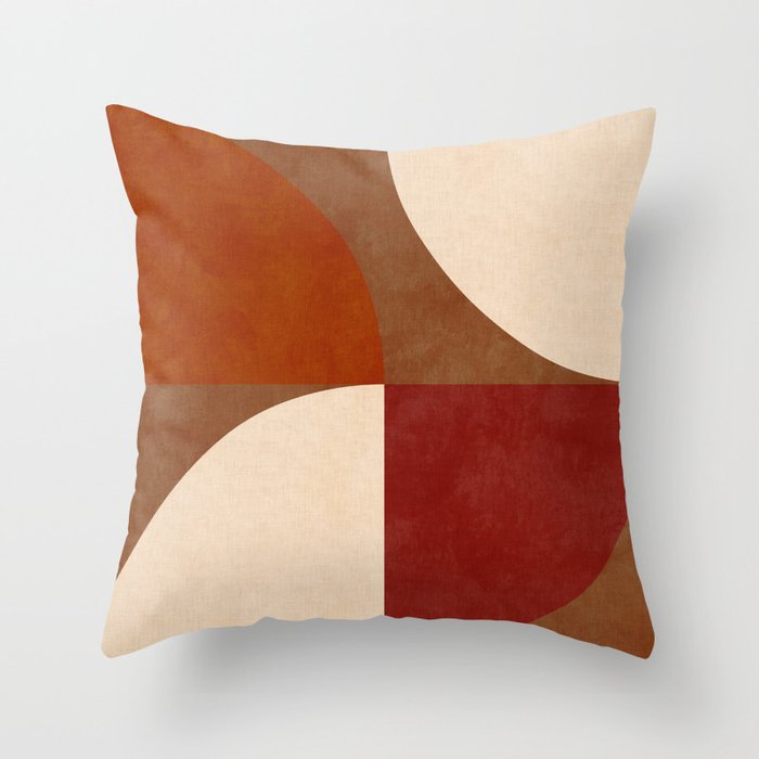 abstract retro shapes earthy 13 Throw Pillow Gallery Image 6