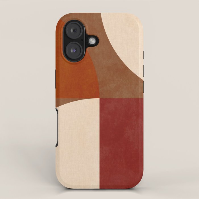 abstract retro shapes earthy 13 iPhone Case Gallery Image 1