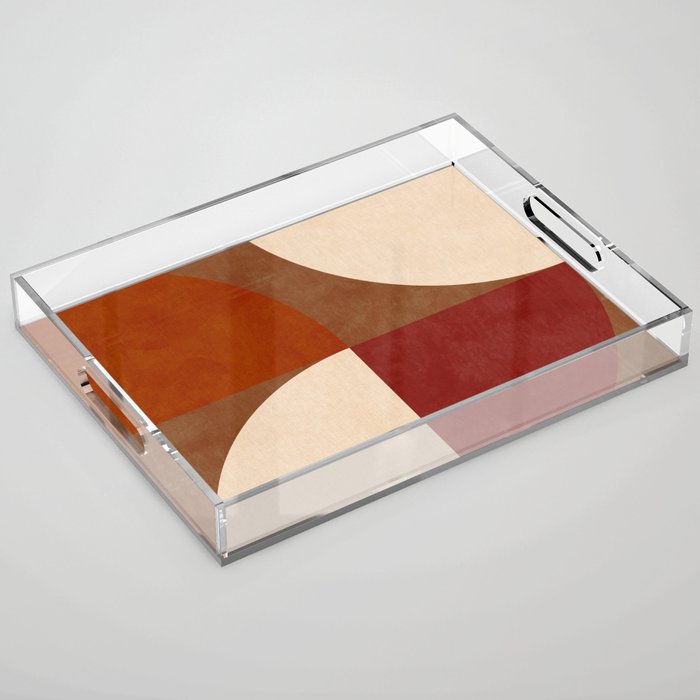 abstract retro shapes earthy 13 Acrylic Tray Gallery Image 1