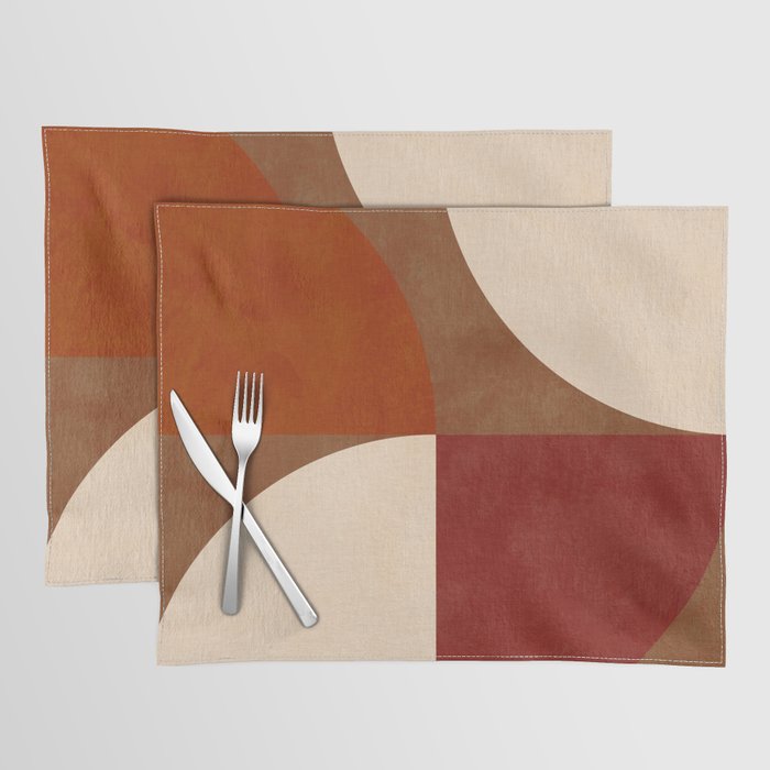 abstract retro shapes earthy 13 Placemat Gallery Image 1
