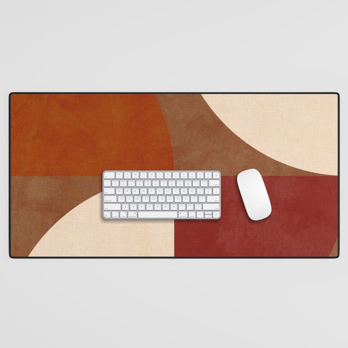 abstract retro shapes earthy 13 Desk Mat Gallery Image 1