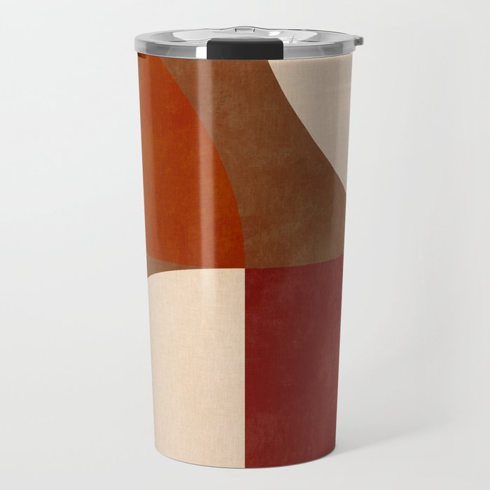 abstract retro shapes earthy 13 Travel Mug Gallery Image 1