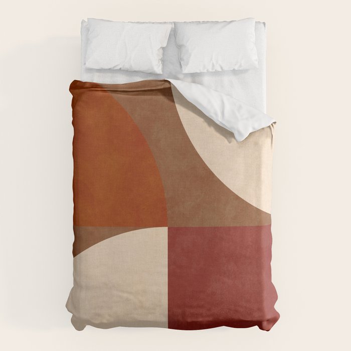 abstract retro shapes earthy 13 Duvet Cover Gallery Image 6