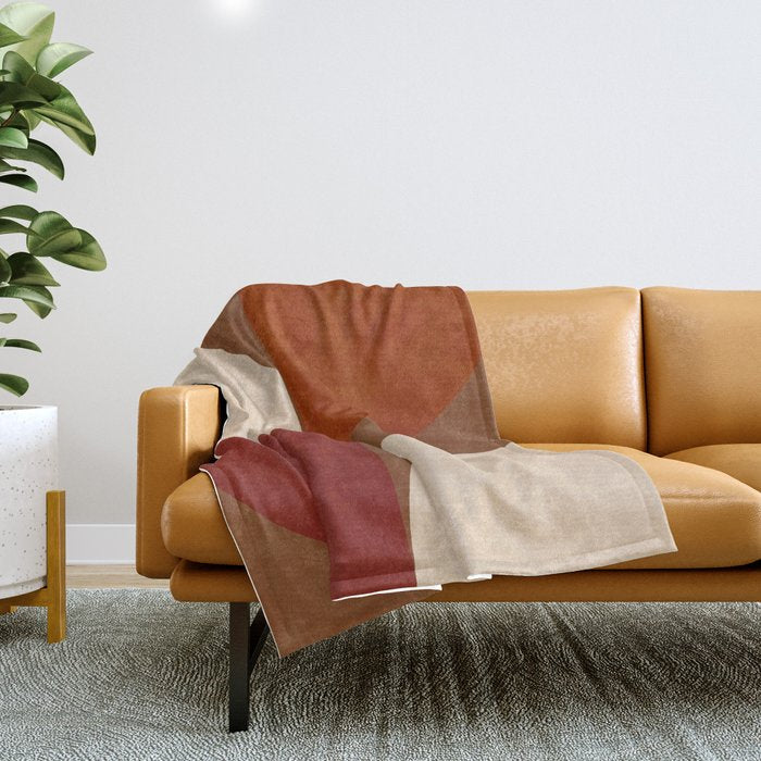 abstract retro shapes earthy 13 Throw Blanket Gallery Image 1